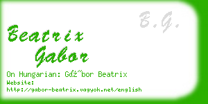 beatrix gabor business card